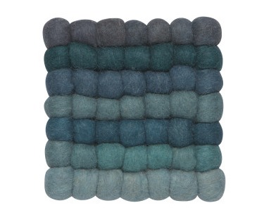 Sous-plat carré bleu en laine 6po