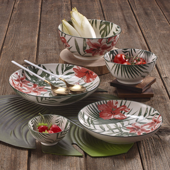 Bol à pâtes en porcelaine Tropical 21 cm