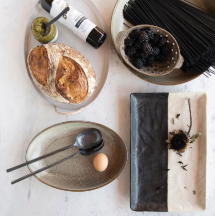 Ensemble de 2 ustensiles à salade en métal forgé à la main